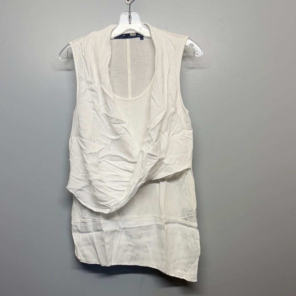 MELISSA NEPTON White Draped Sleeveless Blouse